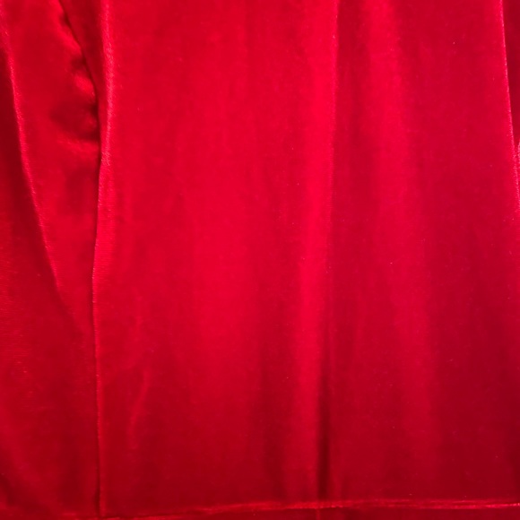 Red Velvet Mockneck Keyhole Romper Dress - Picture 2 of 5